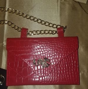 Small Red Dragon Belted Chain Bag